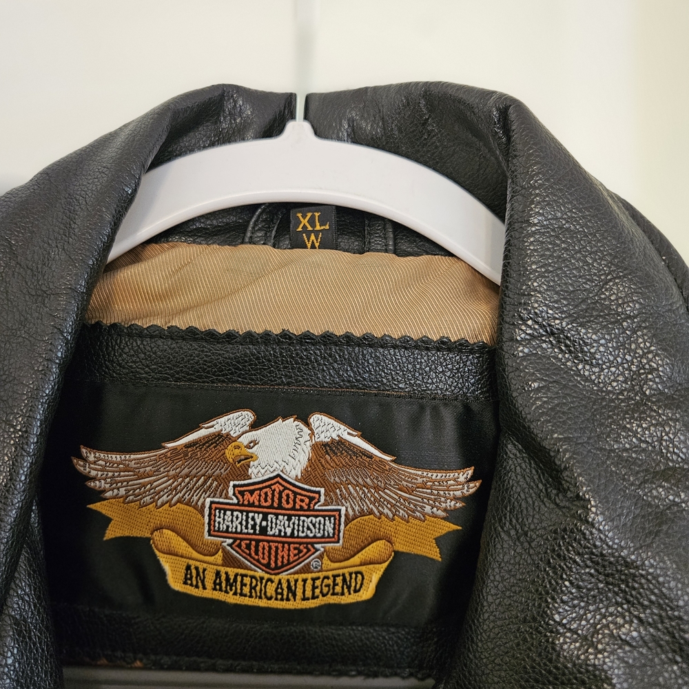 Women's Harley-Davidson Black Leather Biker Jacket - Picture 3 of 3